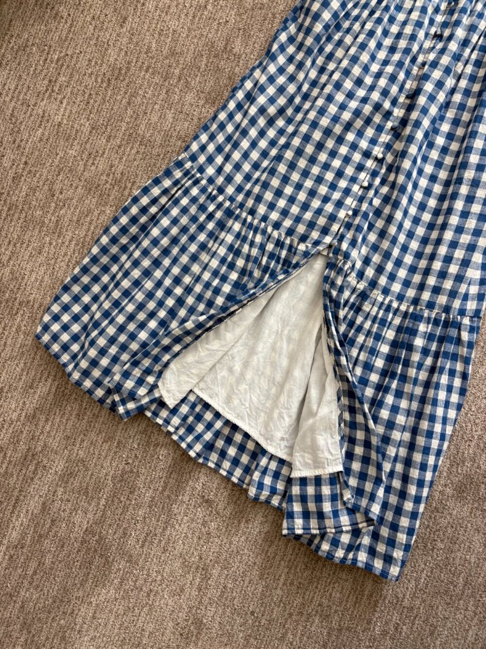 Anthropologie Gingham Smocked Midi Dress like new - Picture 7 of 12